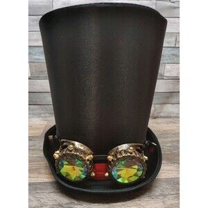 Steampunk Top Hat With Wearable Holographic Goggles Cosplay Romantic Victorian
